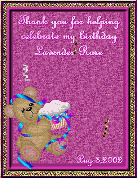 Thank you Lavender Rose!